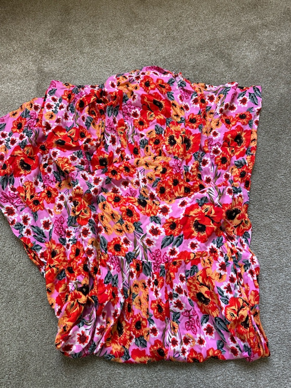 Hello Molly Speak to My Heart Floral Pink Cut-Out Maxi Strapless Flowy Dress - Picture 6 of 6
